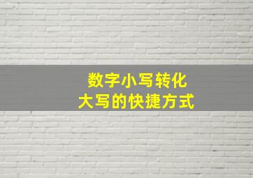 数字小写转化大写的快捷方式