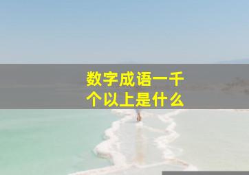 数字成语一千个以上是什么