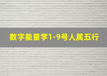 数字能量学1-9号人属五行