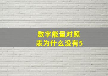 数字能量对照表为什么没有5