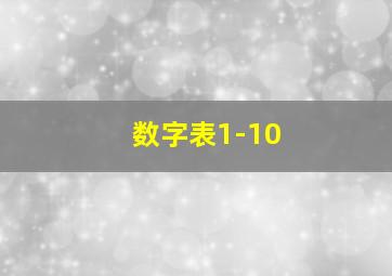 数字表1-10