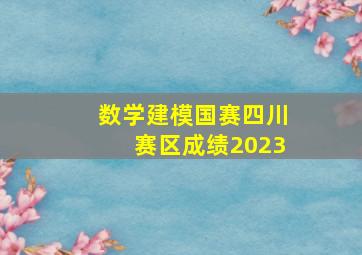 数学建模国赛四川赛区成绩2023