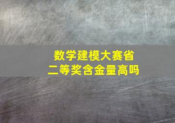 数学建模大赛省二等奖含金量高吗