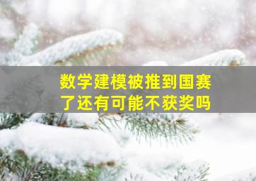 数学建模被推到国赛了还有可能不获奖吗