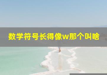 数学符号长得像w那个叫啥