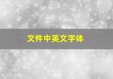 文件中英文字体