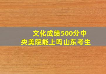 文化成绩500分中央美院能上吗山东考生