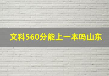 文科560分能上一本吗山东