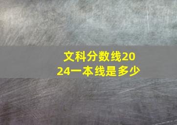 文科分数线2024一本线是多少