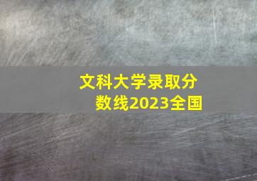 文科大学录取分数线2023全国