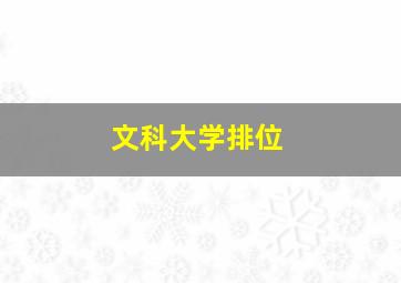 文科大学排位