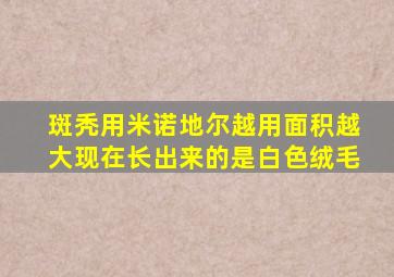 斑秃用米诺地尔越用面积越大现在长出来的是白色绒毛