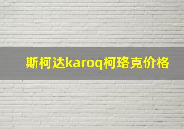 斯柯达karoq柯珞克价格