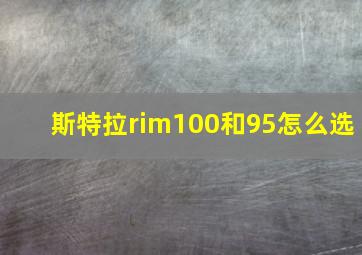 斯特拉rim100和95怎么选