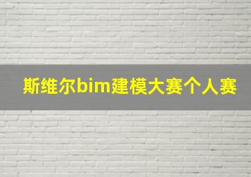 斯维尔bim建模大赛个人赛