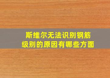 斯维尔无法识别钢筋级别的原因有哪些方面