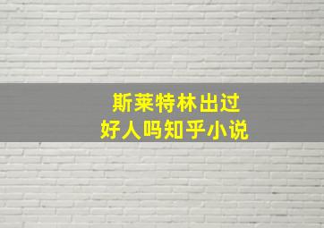 斯莱特林出过好人吗知乎小说