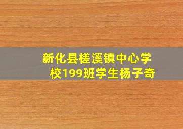 新化县槎溪镇中心学校199班学生杨子奇