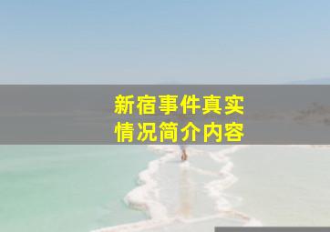 新宿事件真实情况简介内容