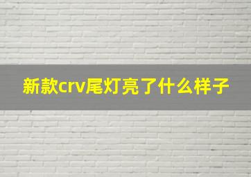 新款crv尾灯亮了什么样子