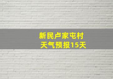 新民卢家屯村天气预报15天