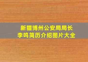 新疆博州公安局局长李鸣简历介绍图片大全