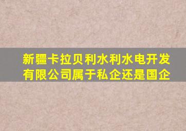 新疆卡拉贝利水利水电开发有限公司属于私企还是国企