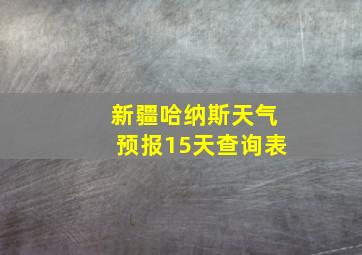 新疆哈纳斯天气预报15天查询表