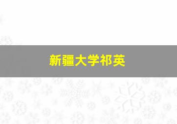 新疆大学祁英