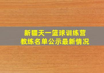 新疆天一篮球训练营教练名单公示最新情况