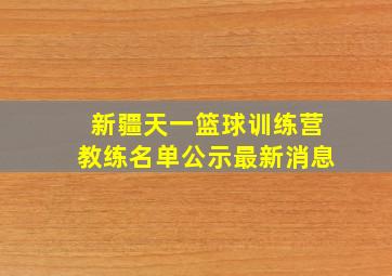 新疆天一篮球训练营教练名单公示最新消息