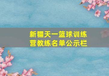 新疆天一篮球训练营教练名单公示栏