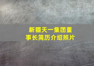 新疆天一集团董事长简历介绍照片