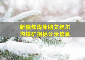 新疆焦煤集团艾维尔沟煤矿招标公示信息