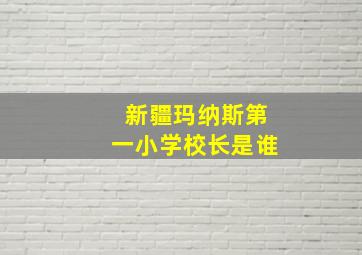 新疆玛纳斯第一小学校长是谁