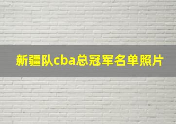 新疆队cba总冠军名单照片