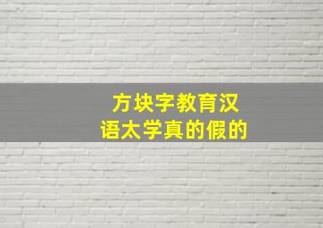 方块字教育汉语太学真的假的