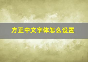 方正中文字体怎么设置