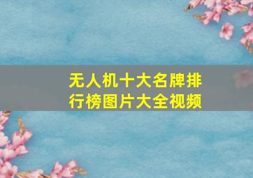 无人机十大名牌排行榜图片大全视频