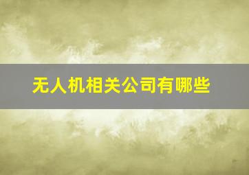 无人机相关公司有哪些