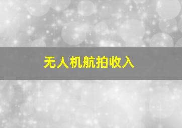 无人机航拍收入