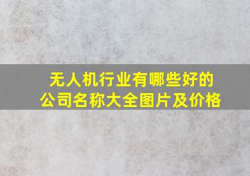 无人机行业有哪些好的公司名称大全图片及价格