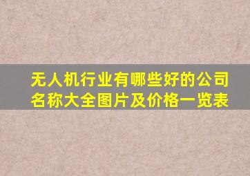 无人机行业有哪些好的公司名称大全图片及价格一览表