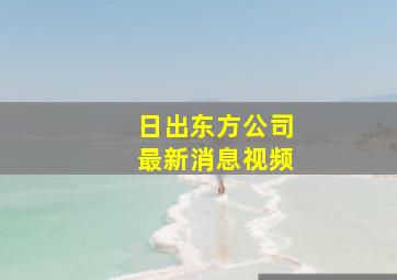 日出东方公司最新消息视频