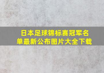 日本足球锦标赛冠军名单最新公布图片大全下载