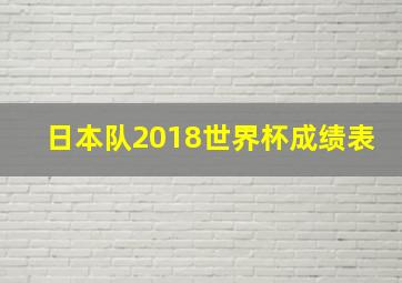 日本队2018世界杯成绩表