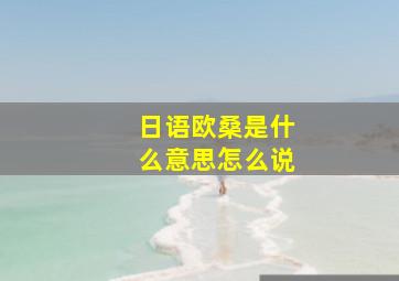 日语欧桑是什么意思怎么说