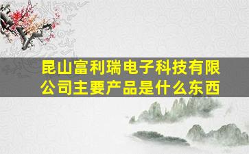 昆山富利瑞电子科技有限公司主要产品是什么东西