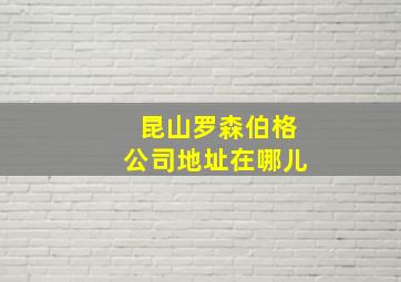 昆山罗森伯格公司地址在哪儿