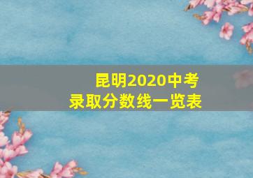 昆明2020中考录取分数线一览表